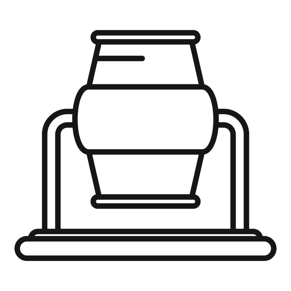 Concrete mixer machine mixing cement mortar building icon vector