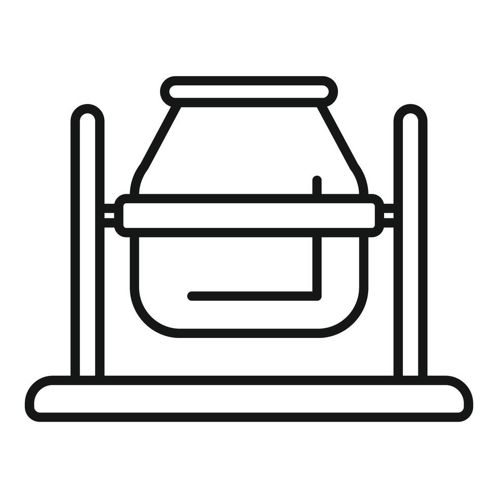 Concrete mixer preparing cement for construction project icon vector