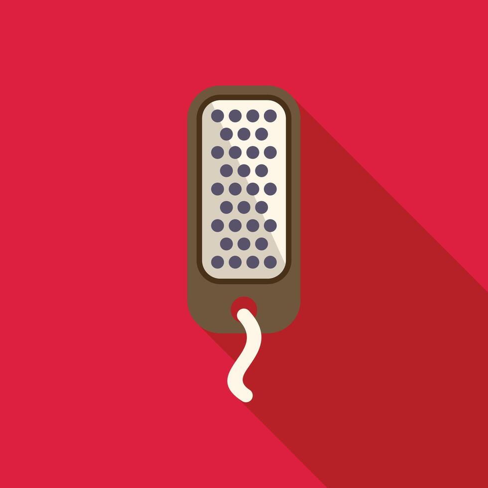 Kitchen grater with handle for cheese and vegetables casting long shadow vector