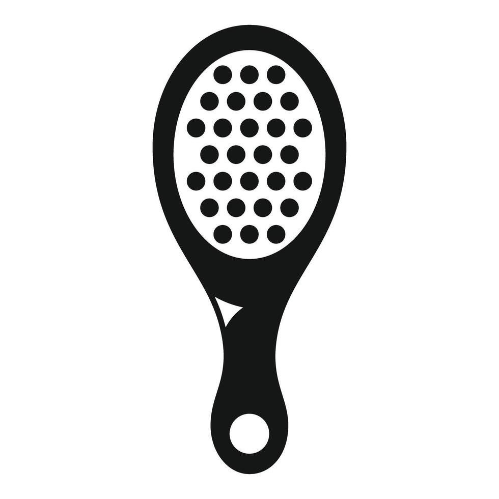 Black paddle tennis racket icon showing sports and recreation vector