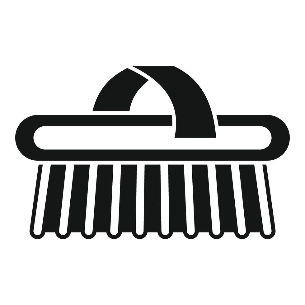 Cleaning brush with plastic handle for dish washing vector