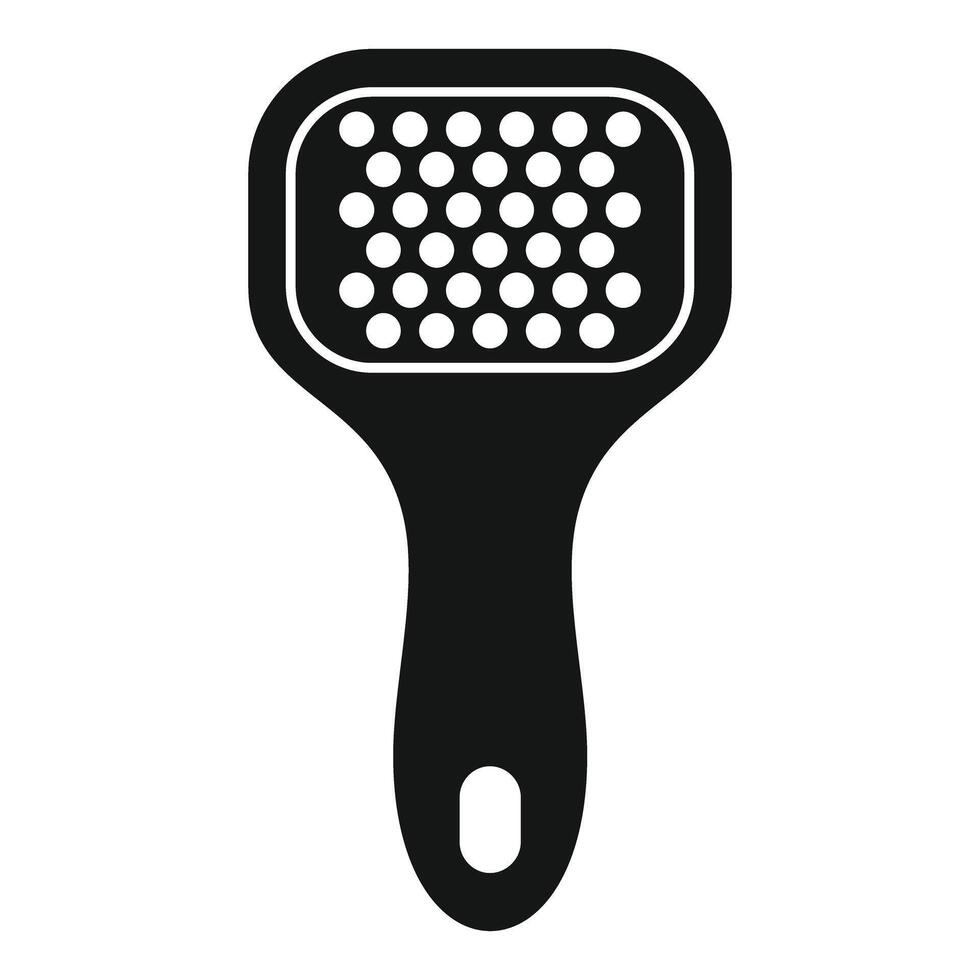 Black handle kitchen grater with square slicing surface icon vector
