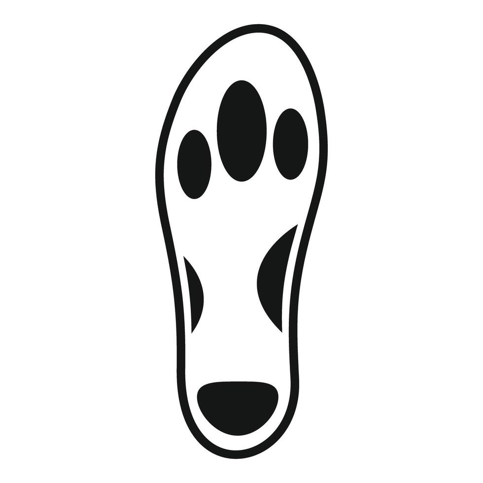 Black and white icon of a footprint with four toes vector