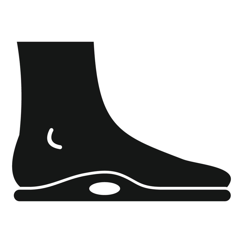 Foot using orthopedic insole for flatfoot treatment icon vector