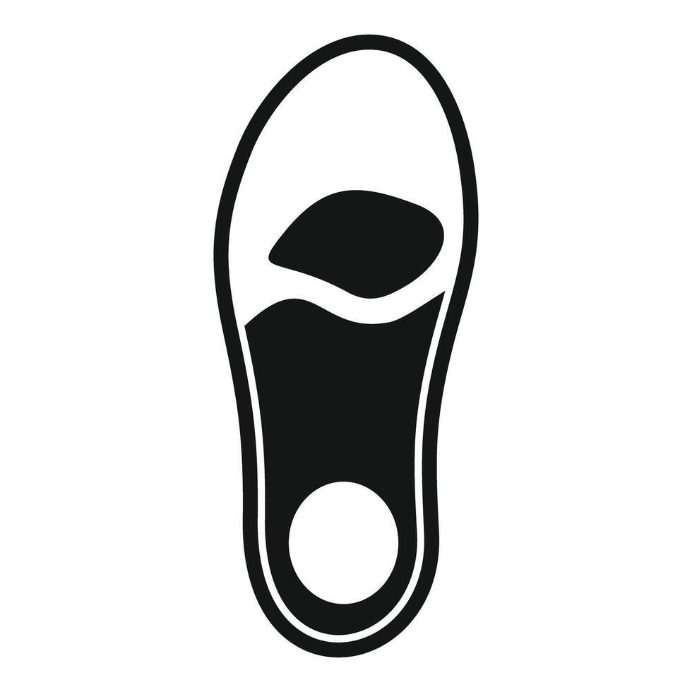 Orthopedic insole showing top view icon, simple style vector