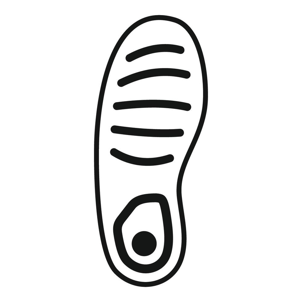 Running shoe sole with lines and circle icon, outline style vector