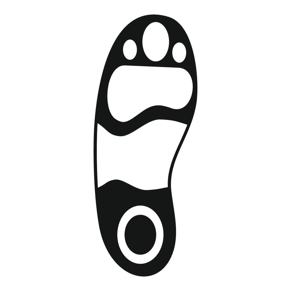 Orthopedic insole icon showing foot support and pressure relief vector