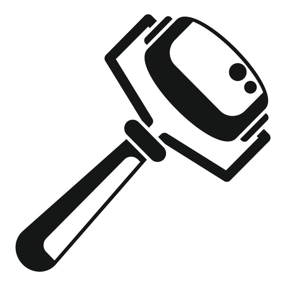 Futuristic hammer with digital display showing working mode vector
