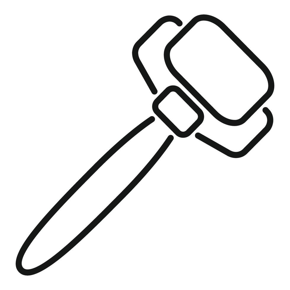 Judge gavel giving verdict with wooden handle line icon vector