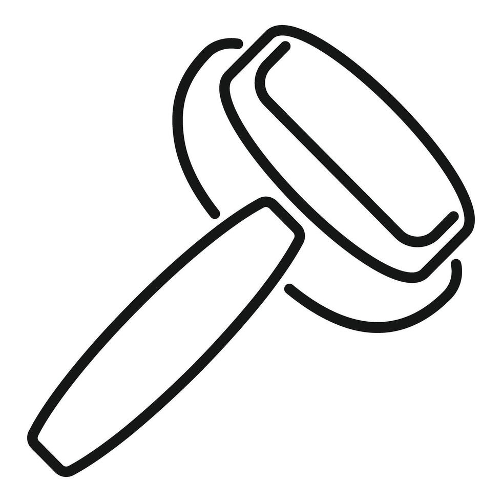 Judge hammer striking surface delivering justice icon vector