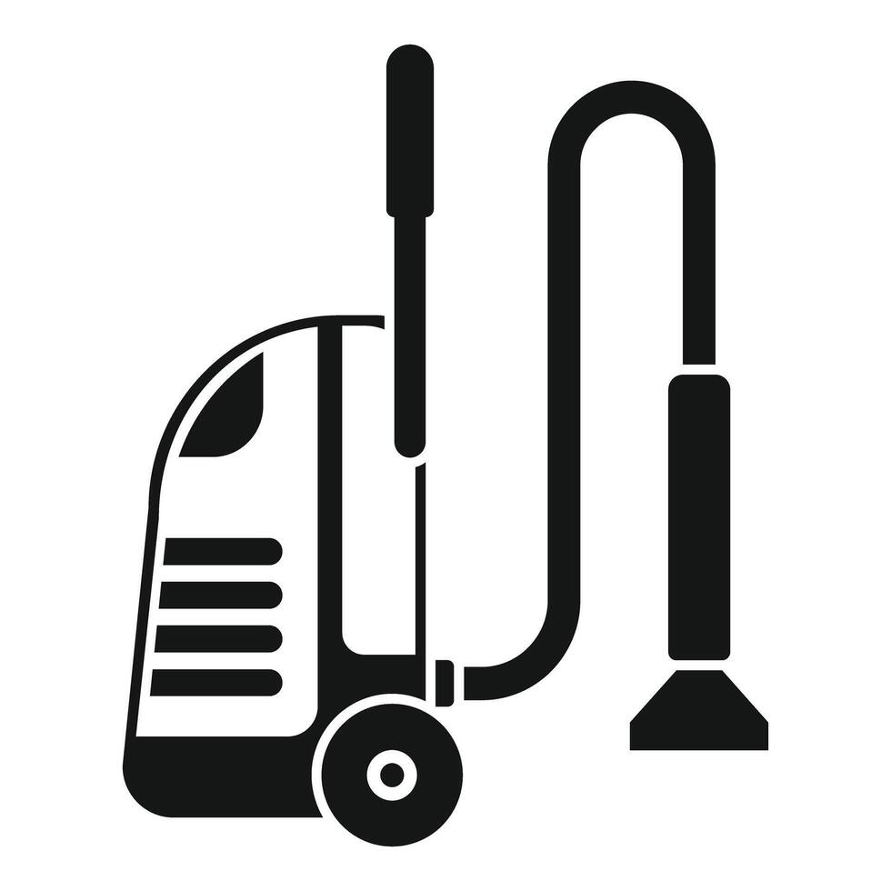 Cleaning service vacuum cleaner removing dust from floor icon vector