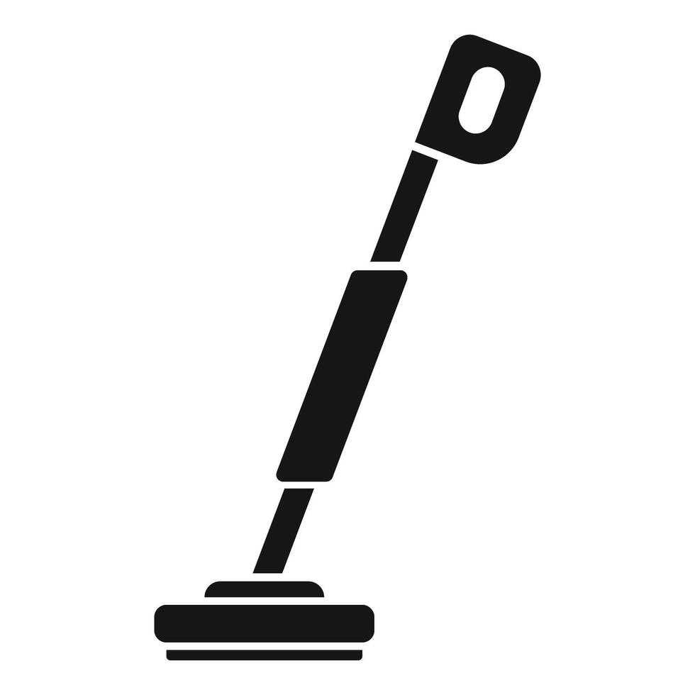 Hand push rotary lawn mower being used for cutting grass icon vector