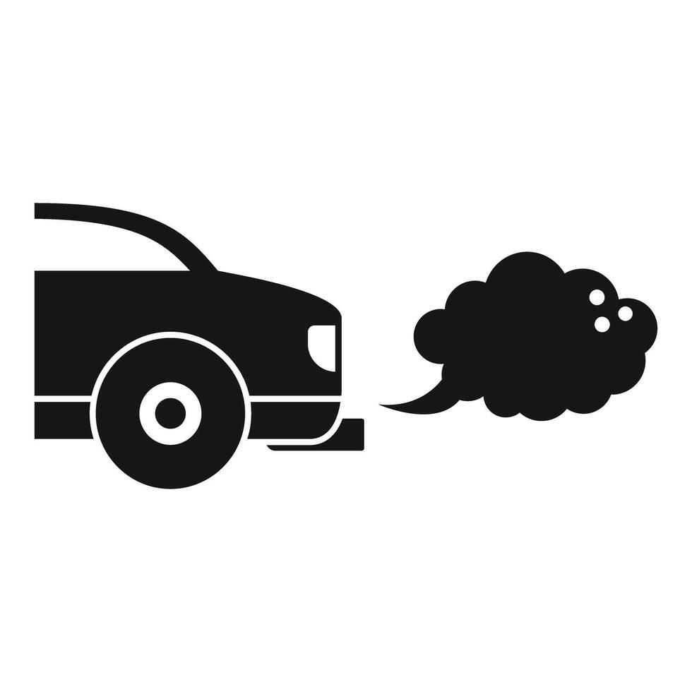 Black car emitting exhaust fumes pollution concept vector