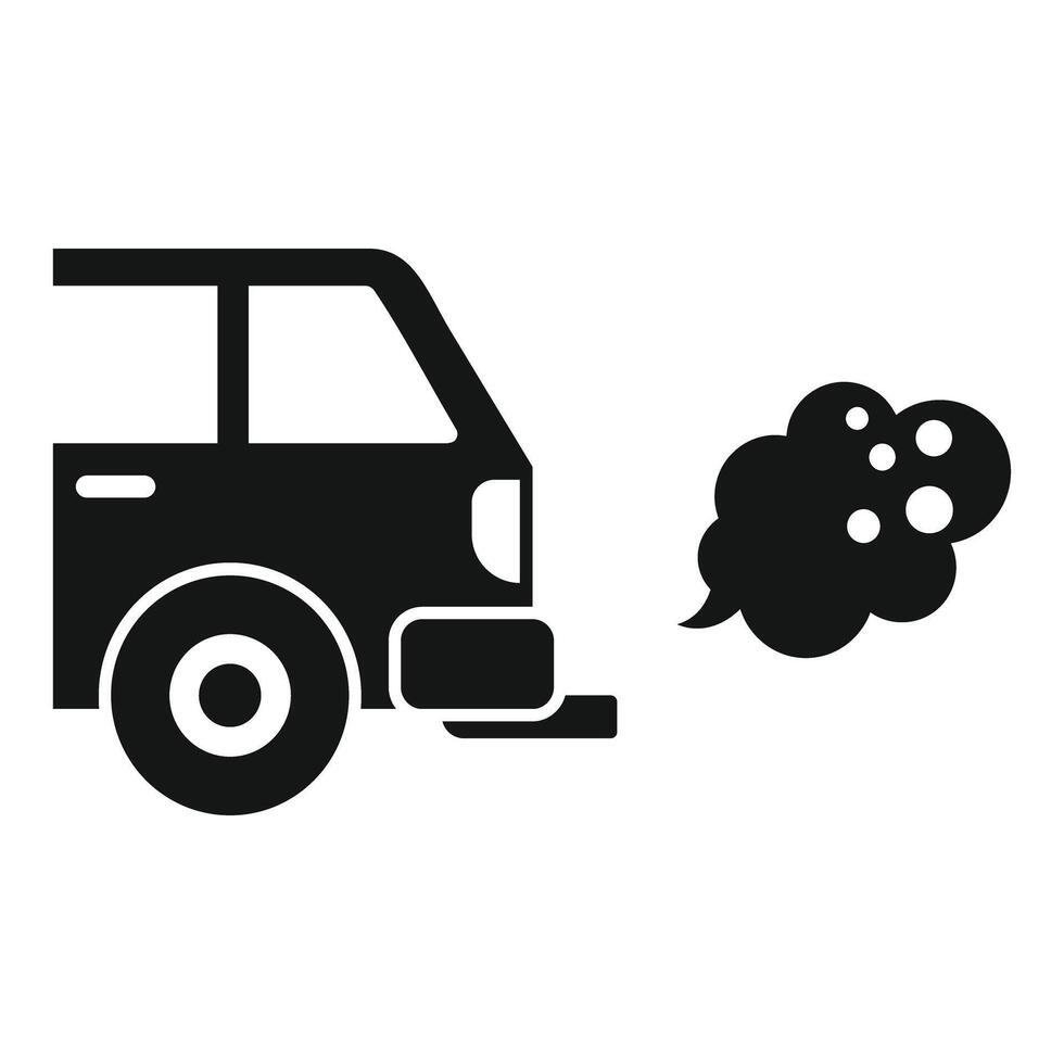 Minivan emitting exhaust fumes pollution concept icon vector