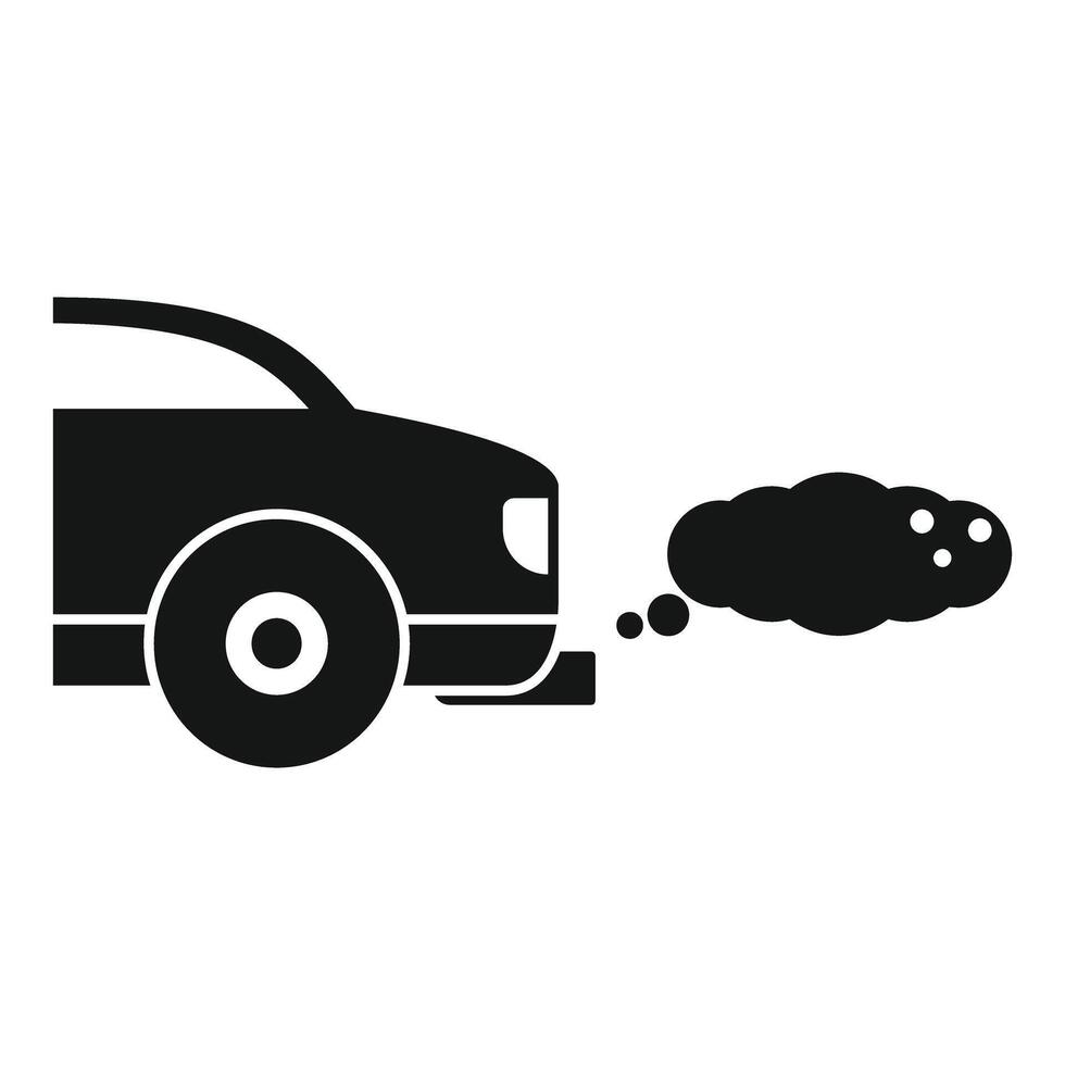 Car emitting exhaust fumes pollution concept icon vector