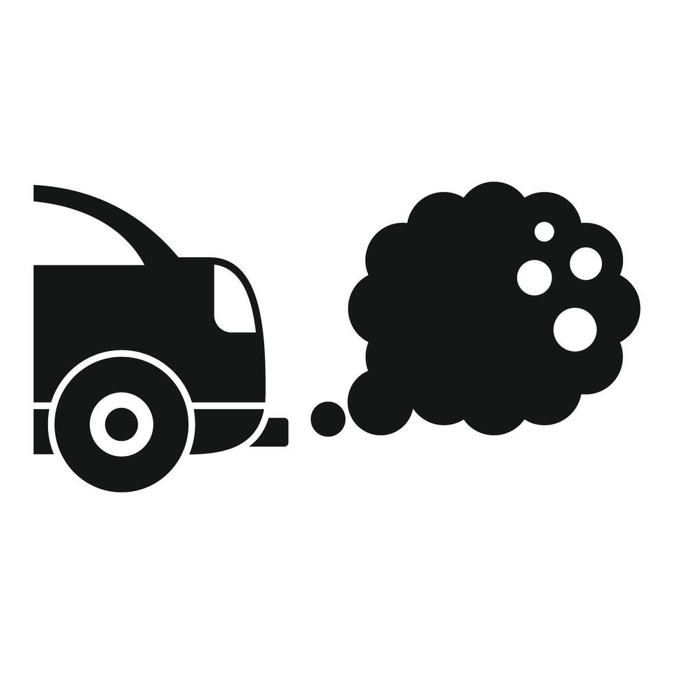 Car emitting smoke pollution environmental issue icon vector