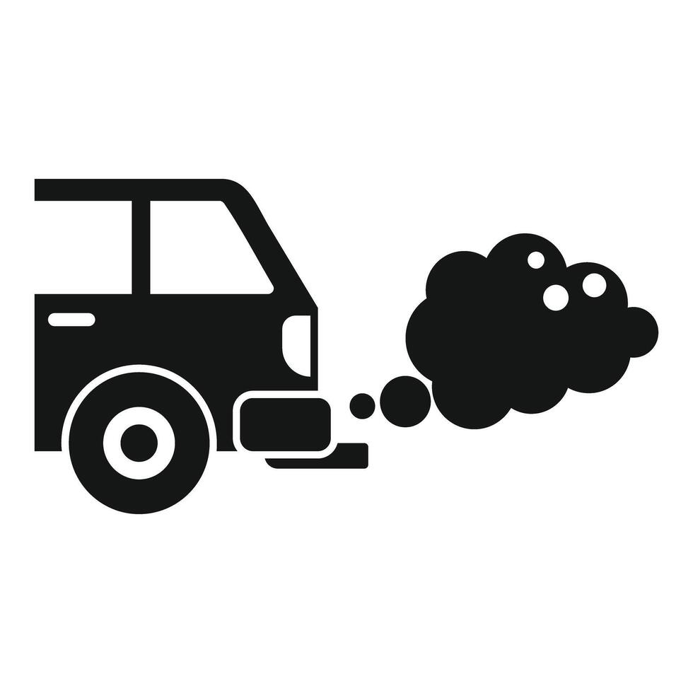 Car emitting exhaust fumes from its exhaust pipe vector