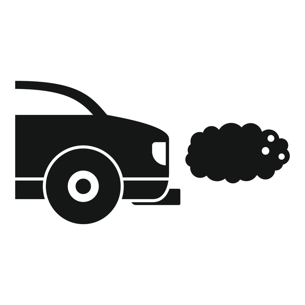 Black car emitting exhaust fumes pollution concept vector