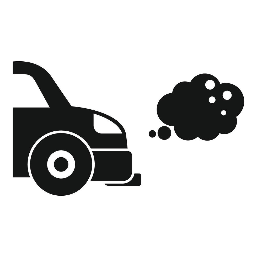 Car emitting exhaust fumes pollution concept icon vector
