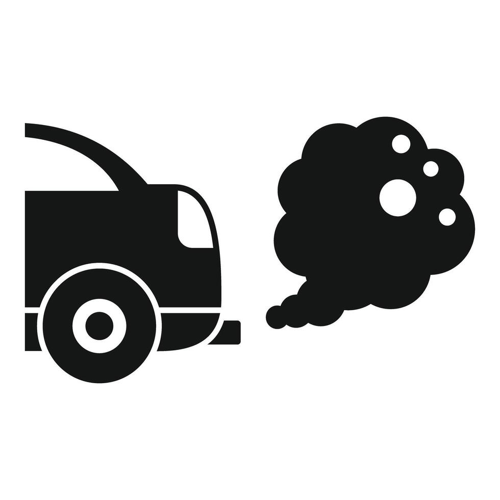 Car emitting smoke pollution from exhaust pipe icon vector