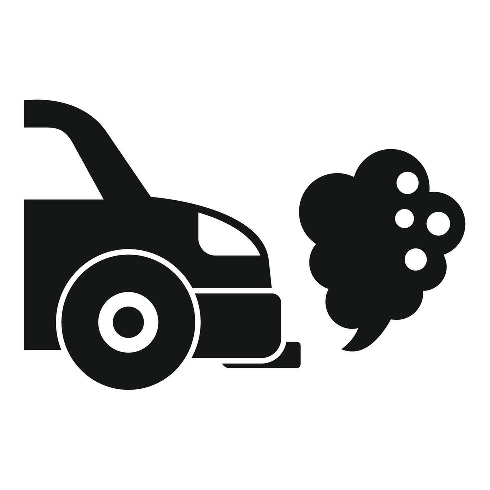 Black car emitting exhaust fumes polluting environment vector