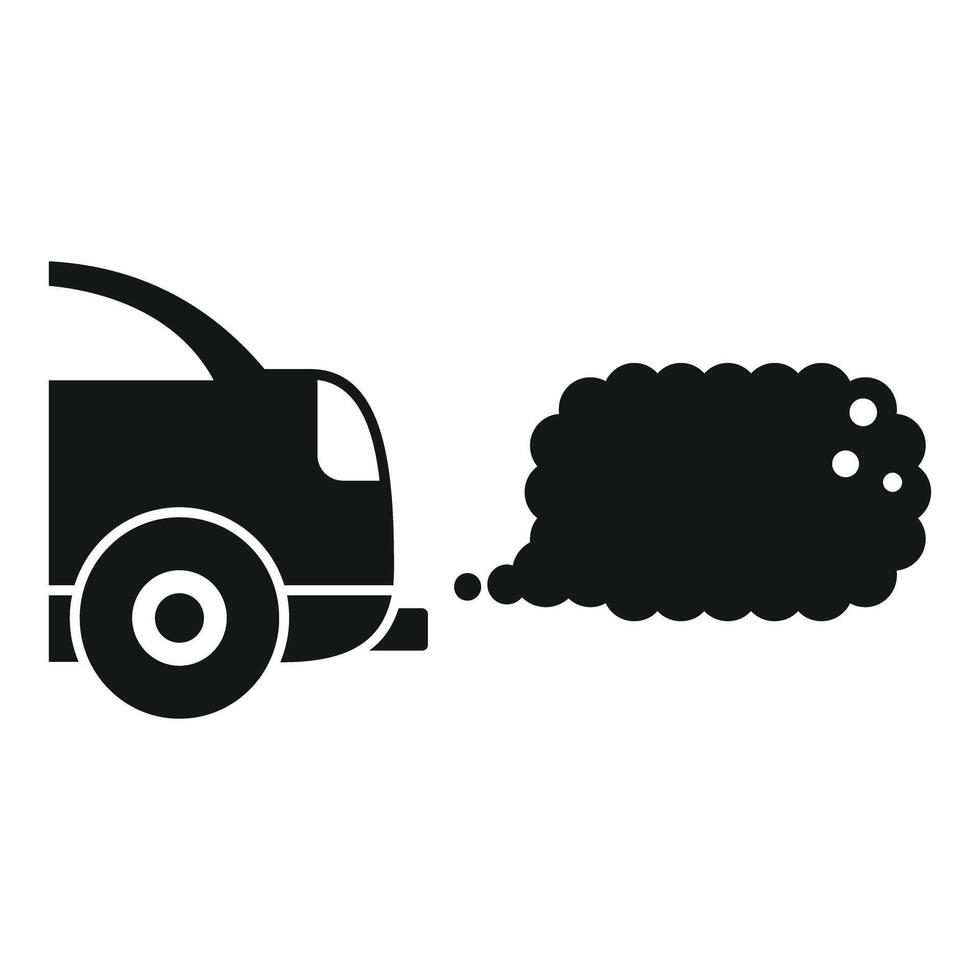 Car producing black smoke pollution from exhaust pipe icon vector