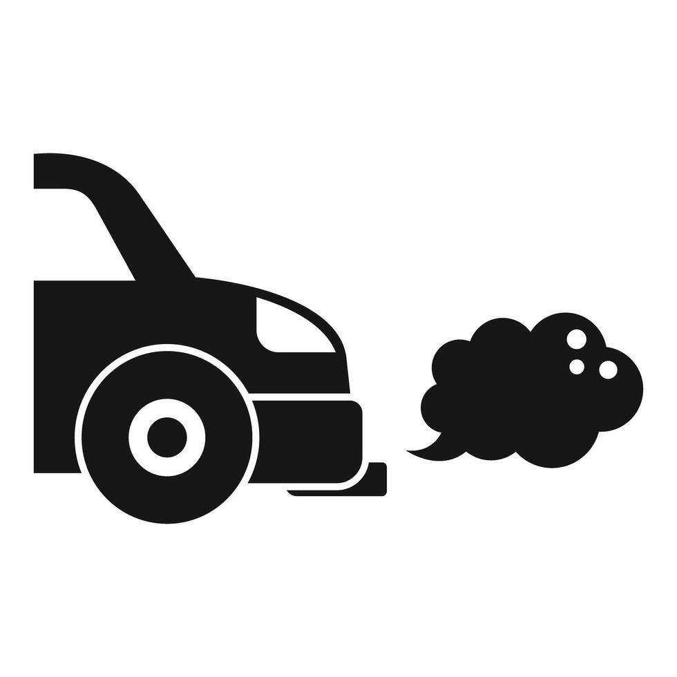 Car emitting exhaust fumes pollution concept icon vector