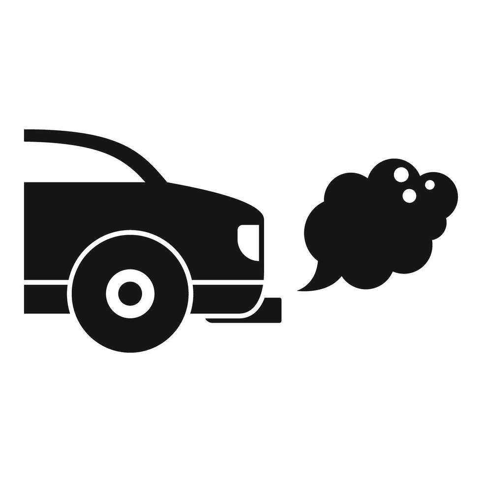Car emitting exhaust fumes from its tailpipe vector