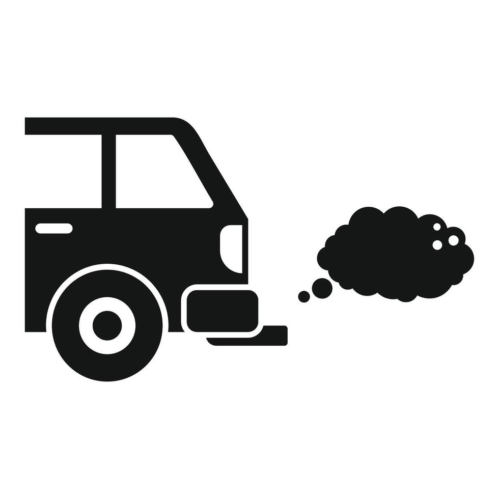 Black car emitting exhaust fumes polluting environment vector