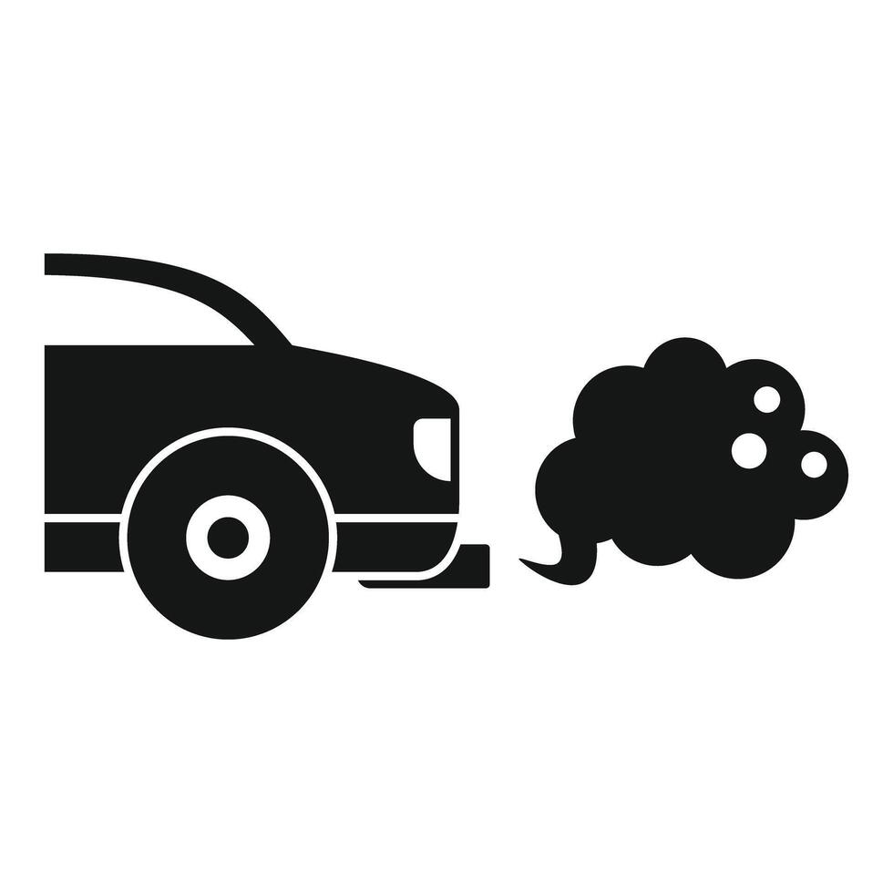 Car emitting exhaust fumes pollution concept icon vector