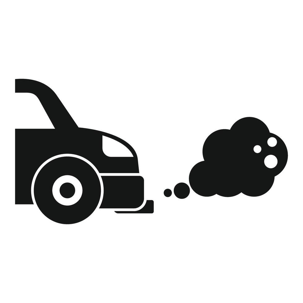 Car emitting exhaust fumes pollution icon vector