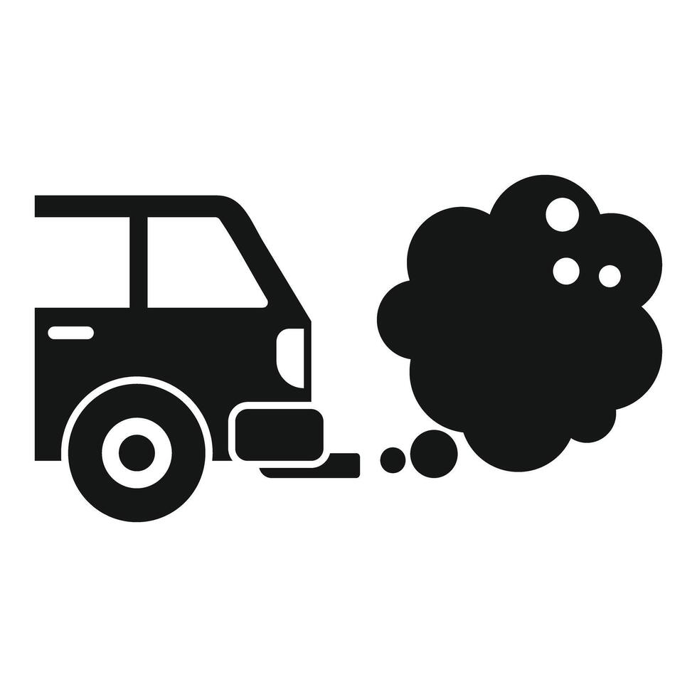 Car emitting exhaust fumes pollution icon vector