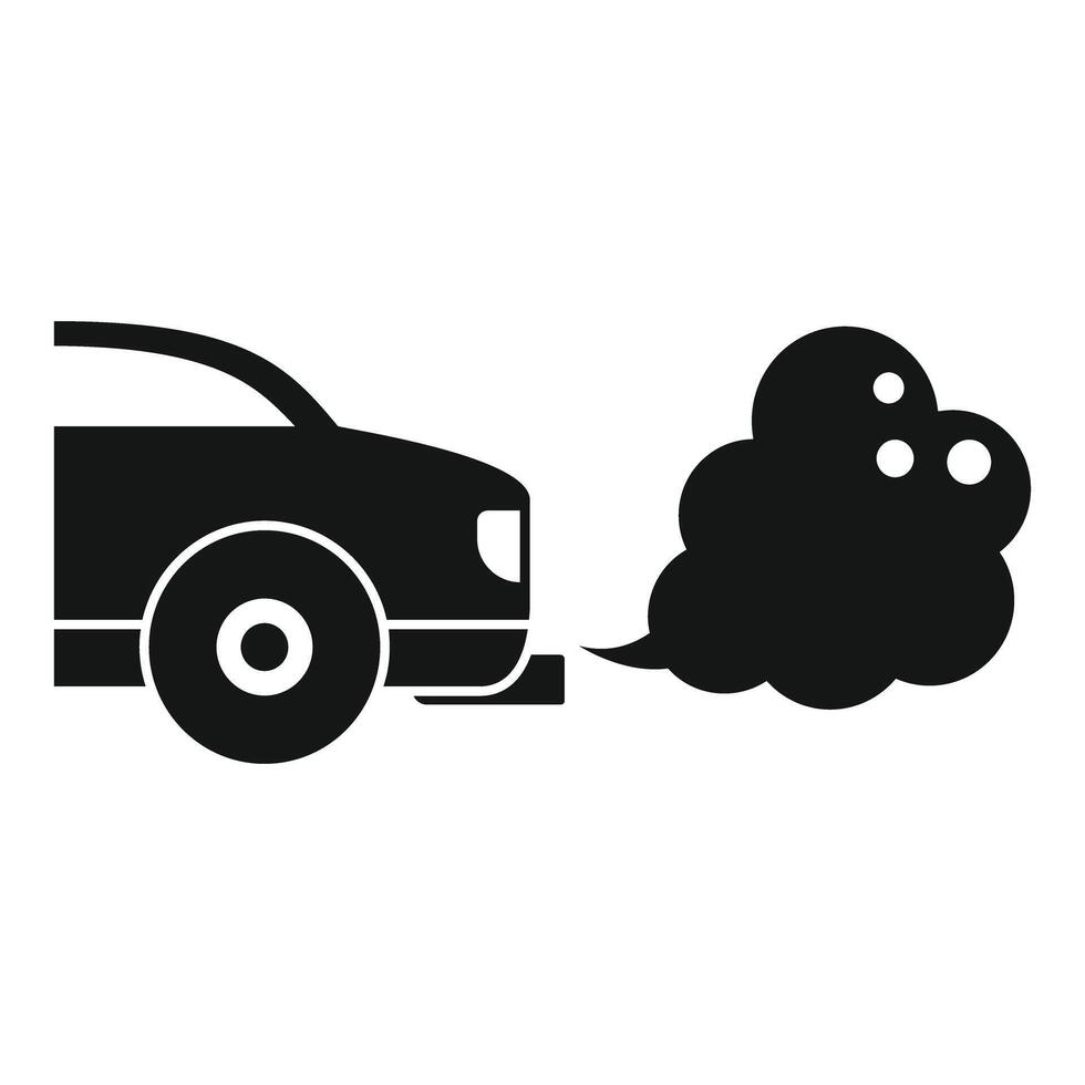 Car emitting exhaust fumes pollution concept icon vector