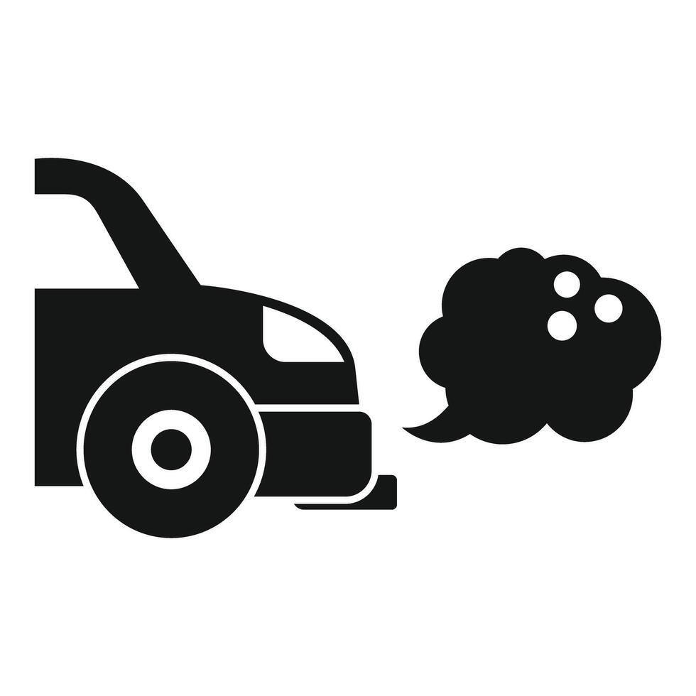 Car emitting smoke pollution from exhaust pipe icon vector