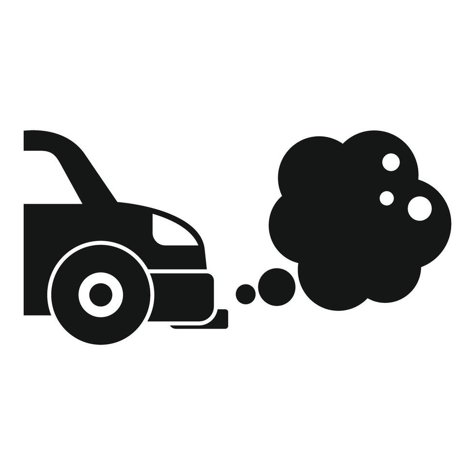 Car emitting exhaust fumes pollution concept icon vector