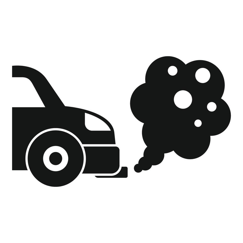 Car emitting harmful exhaust gas polluting the environment vector