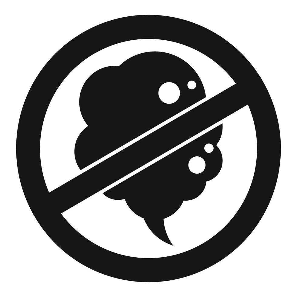 Stop sign crossing out a stinky thought bubble for mental health awareness vector