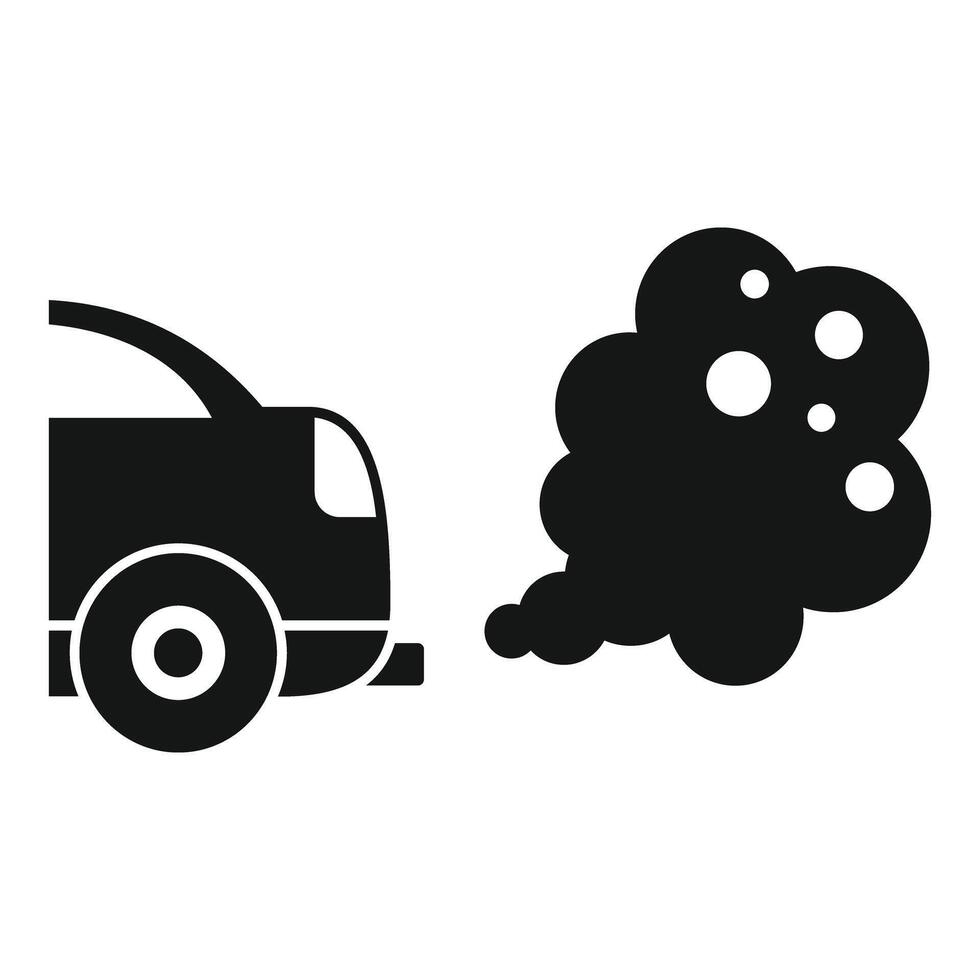Car emitting exhaust fumes pollution concept icon vector