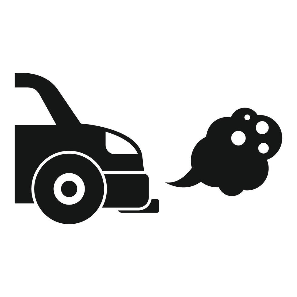 Car emitting exhaust fumes pollution concept icon vector