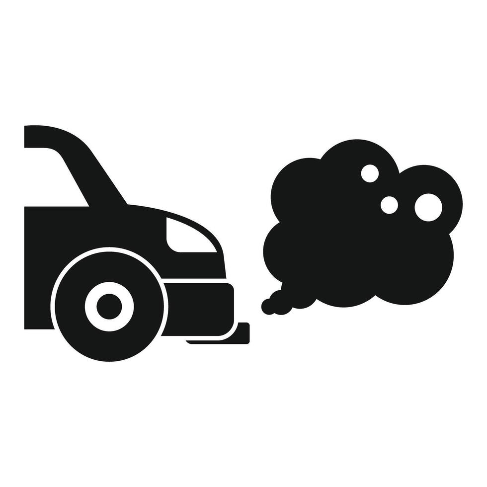 Car emitting smoke pollution from exhaust pipe vector