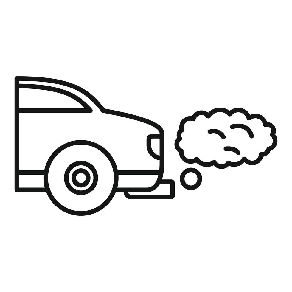 Car emitting exhaust fumes while parked with engine on vector
