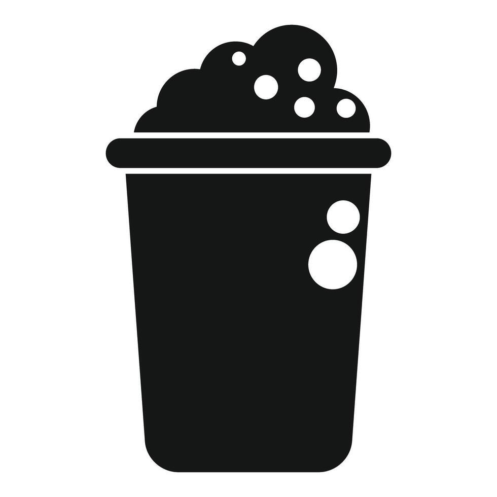 Bucket full of soapy water for cleaning icon vector