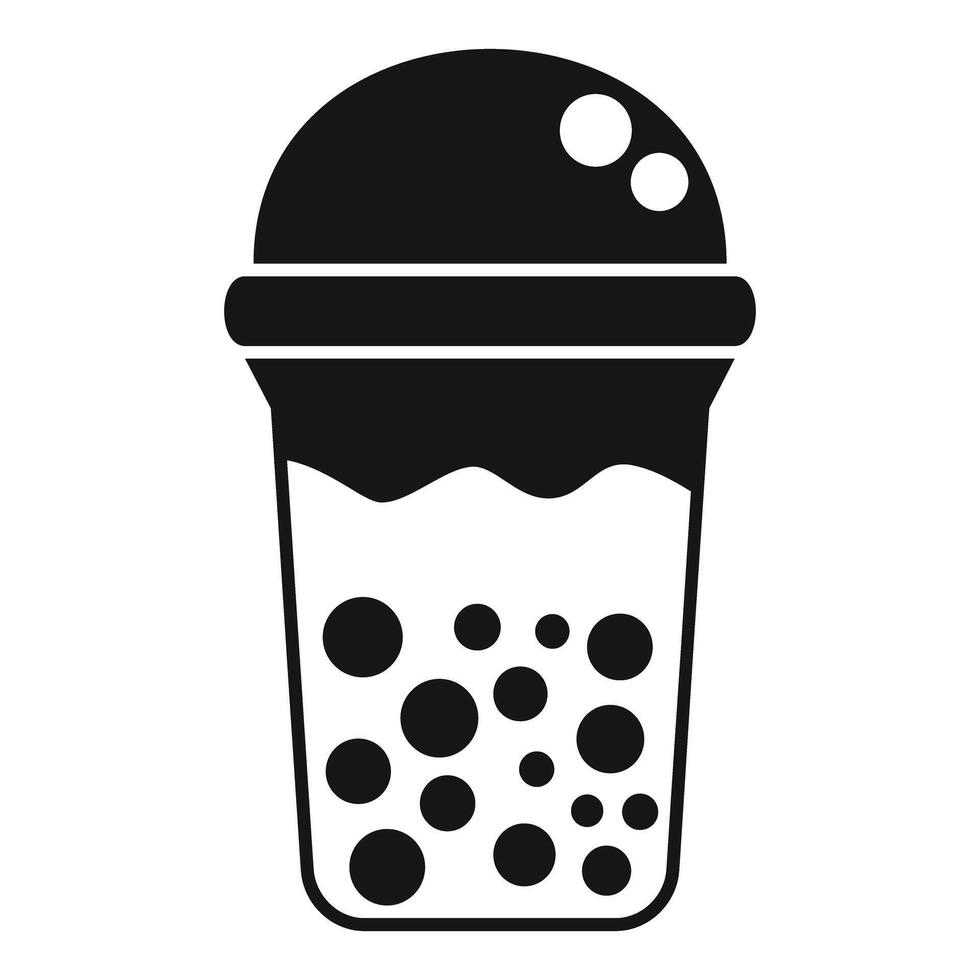 Boba tea cup showing taiwanese drink with tapioca balls vector