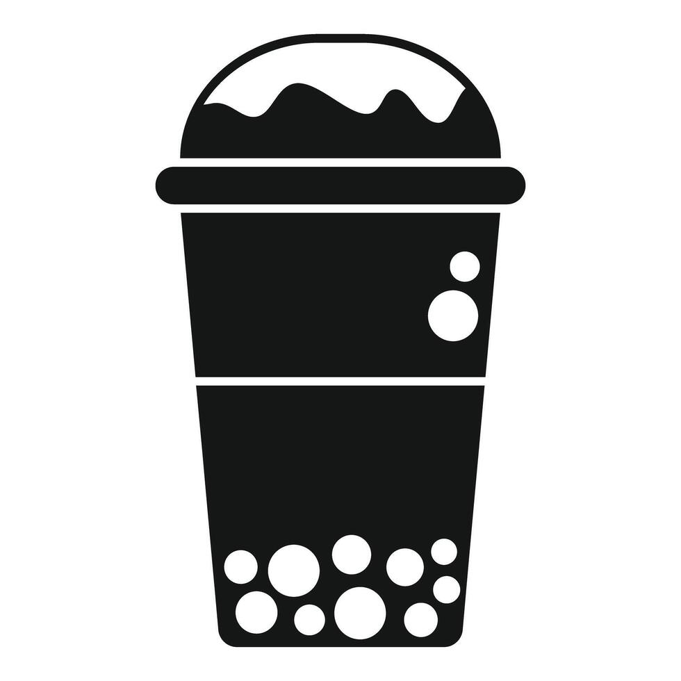 Bubble tea cup with tapioca pearls is being prepared vector