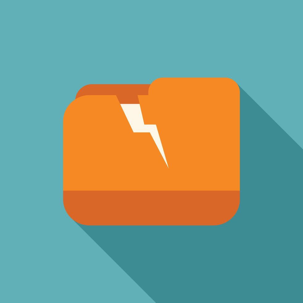 Folder icon is experiencing a failure with a crack appearing vector