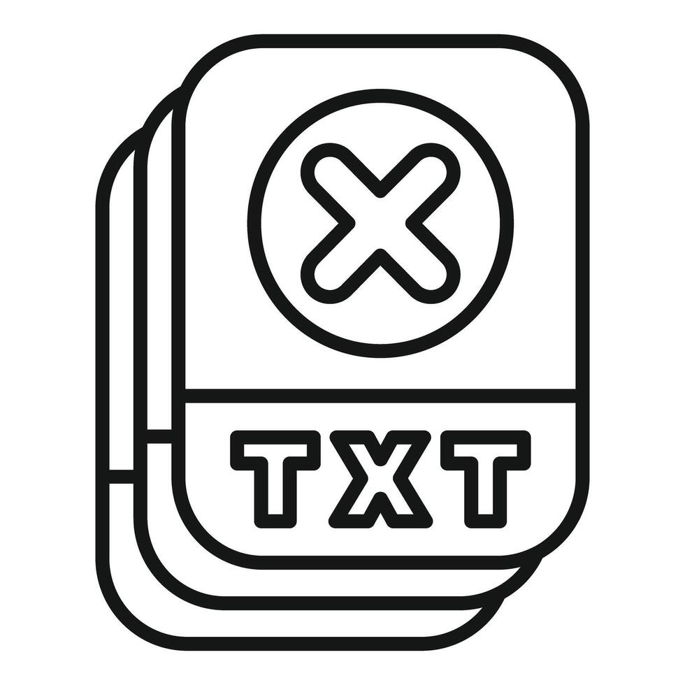 Stack of txt files is showing a delete cross, indicating an error vector