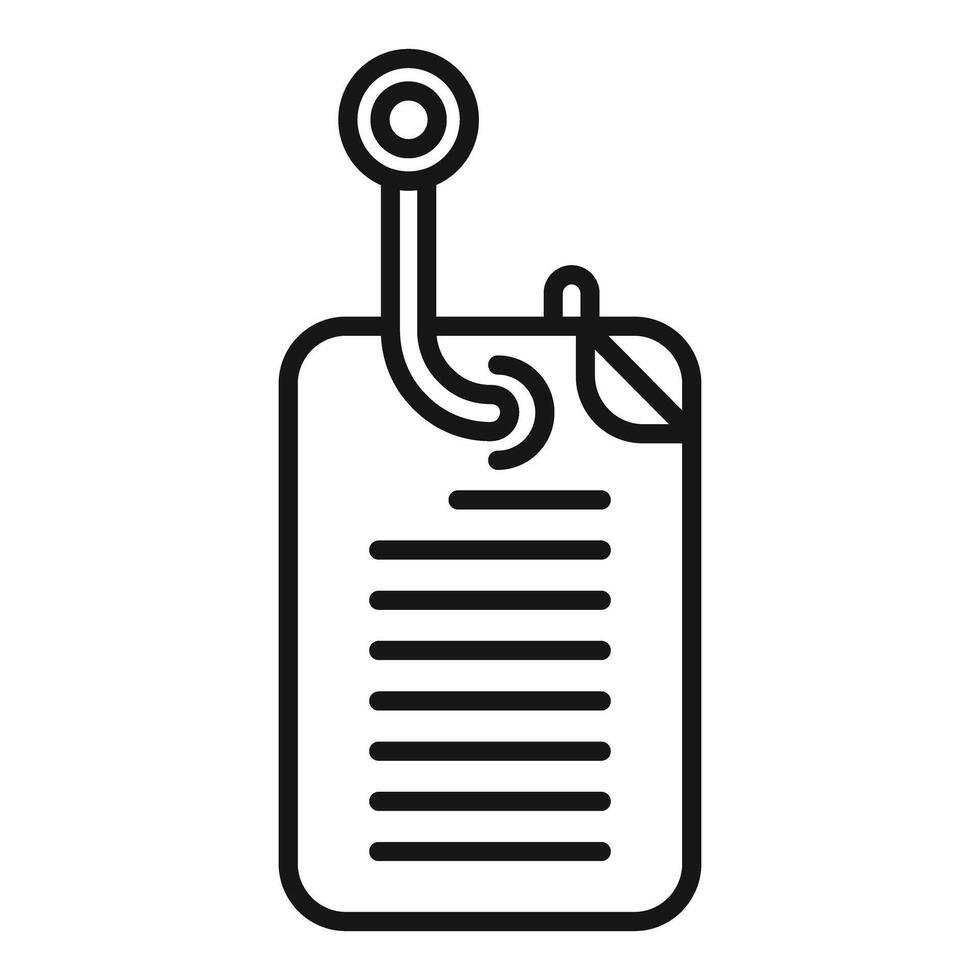 Phishing email stealing data using hook icon vector
