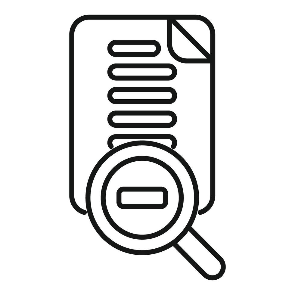 Magnifying glass analyzing document for errors and mistakes vector