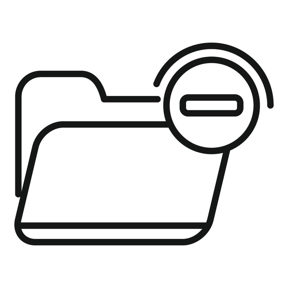 Computer folder receiving delete sign icon outline style vector