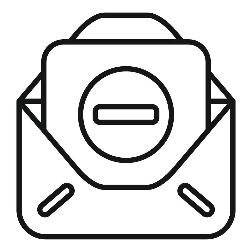 Envelope with minus sign showing unsubscribe concept vector